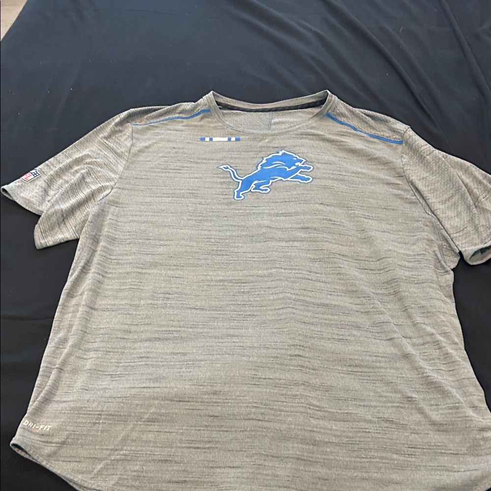 Nike Men's Heather Gray Tee with Blue Lion Graphic